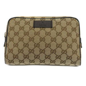 GUCCI Waist Clutch Body Bum Crossbody Belt Bag GG Canvas